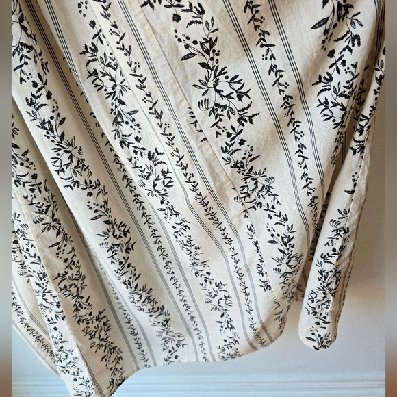 H&M Cover UP OFF White Black Floral Maxi Cotton Vacation Dress M L - Picture 7 of 10